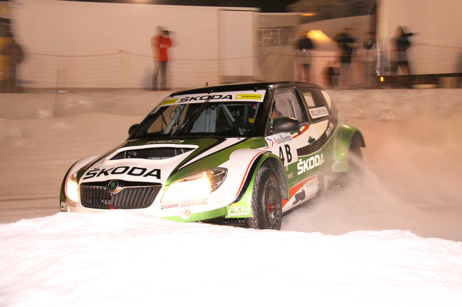 Skoda ganó tres campeonatos consecutivos entre 2009 y 2011 en el campeonato de hielo Trophee Andros. En imagen el ex-piloto de F1 Jacques Villeneuve.