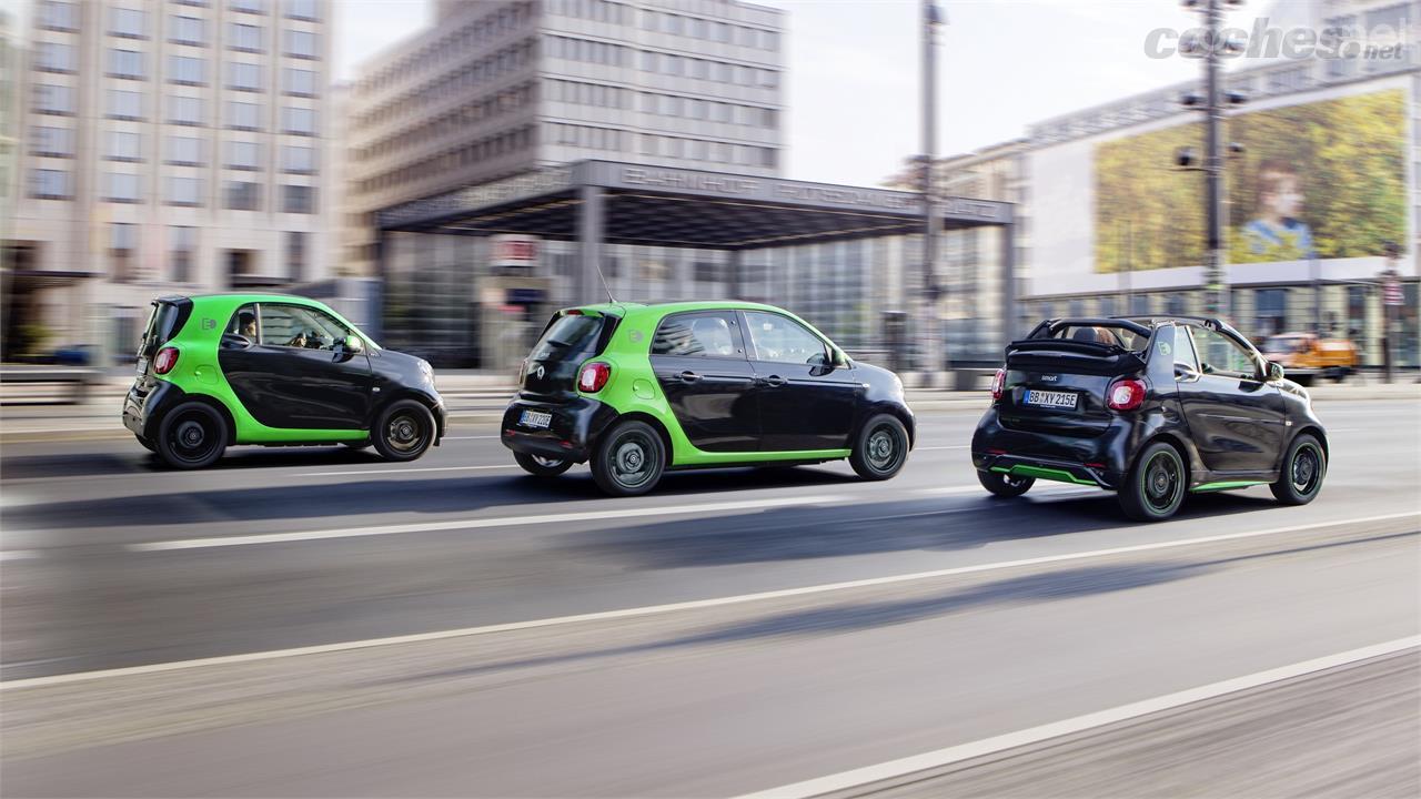 La nueva generación del smart ED alcanza a sus tres carrocerías: fortwo, cabrio y forfour.