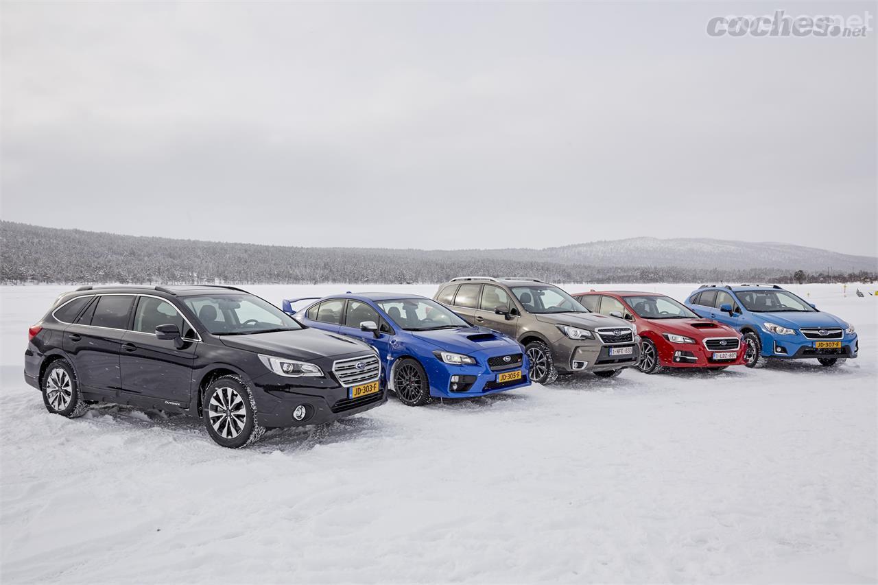 La gama Subaru con transmisión Symmetrical AWD al completo. La marca japonesa apuesta por la transmisión integral en el 90% de sus vehículos. 