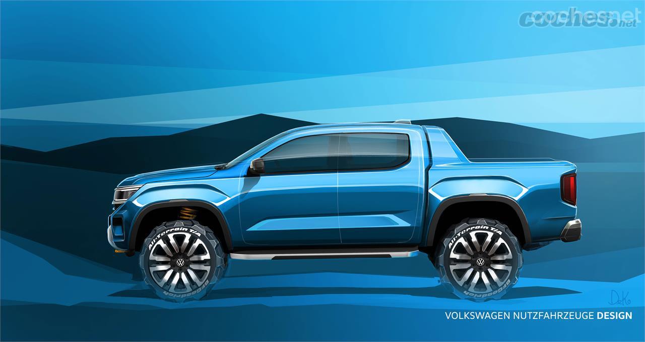 El nuevo Volkswagen Amarok 2022 es más grande. Mide 5,35 metros de largo. 