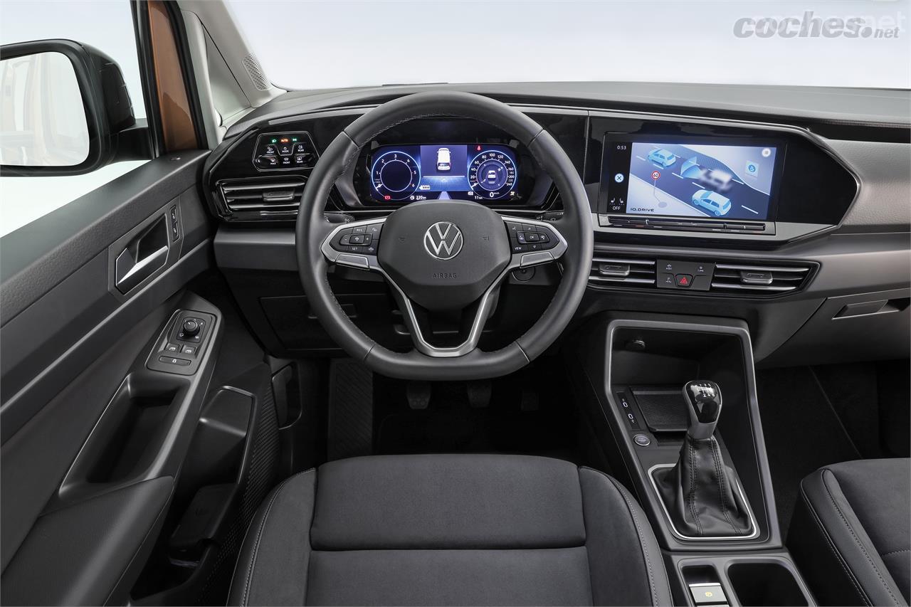 El interior del Volkswagen Caddy se digitaliza. 