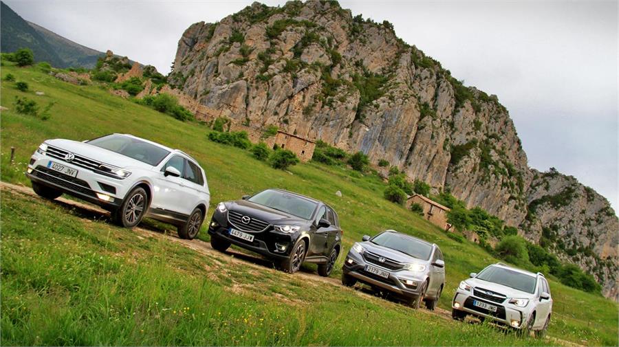 Comparativo SUV: VW Tiguan, Honda CR-V, Mazda CX-5, Subaru Forester